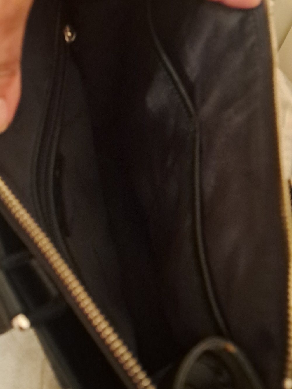 Calvin Klein Black Leather Tote Key Chain Charm log and dust bag. - Picture 9 of 11